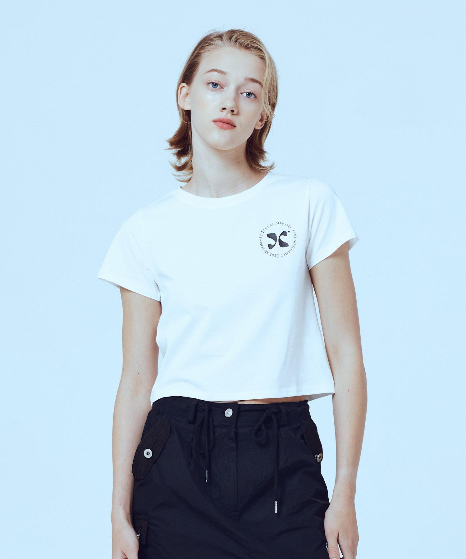 Etosome Premium Silket Circle Logo Half Tee (White) Free