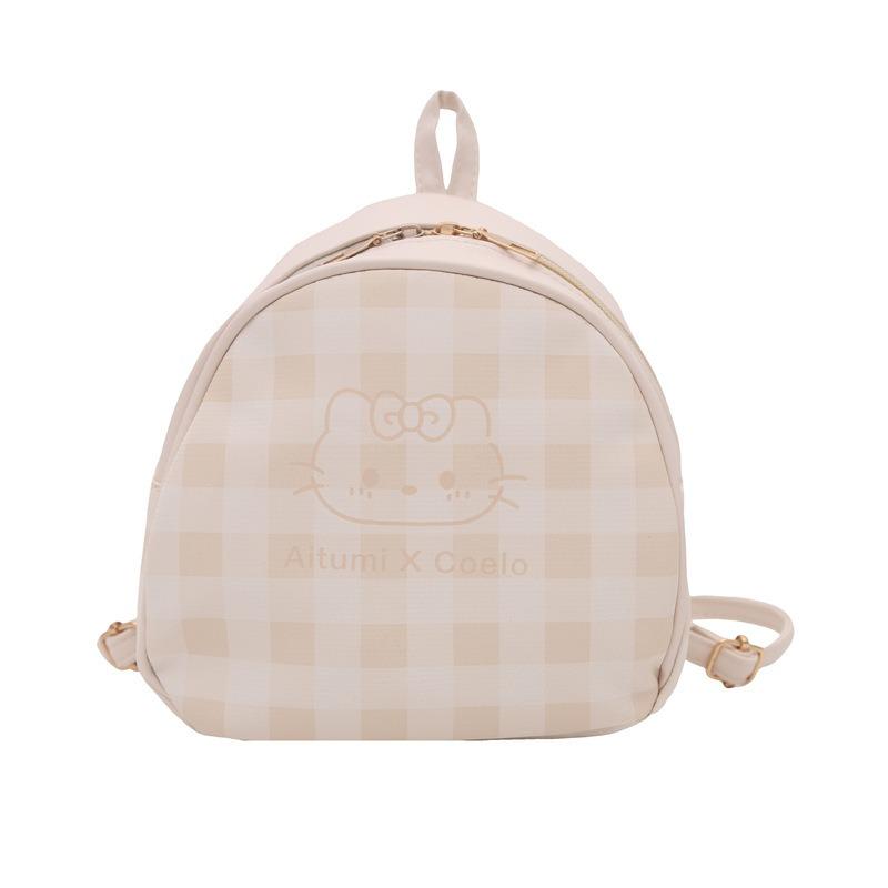 Summer New Plaid Backpack Daily Commute Going Out Small Backpack Cute Mini Schoolbag