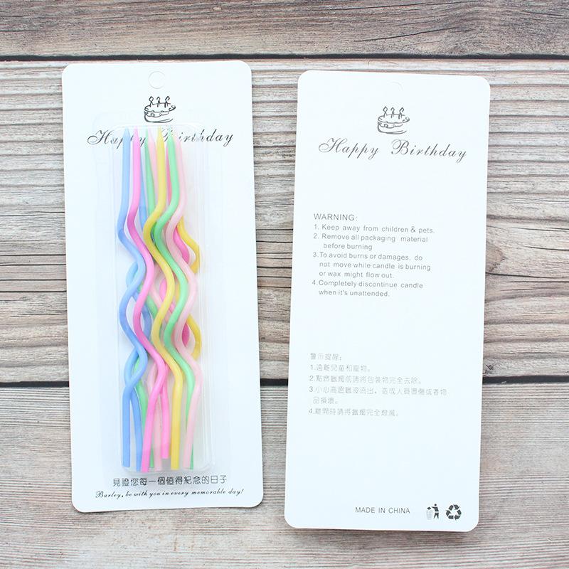 

10 Birthday Card-packed Curve Candles, Creative Romantic Party Dark and Light Spiral Candles Without Support Light 10 Curve Candles