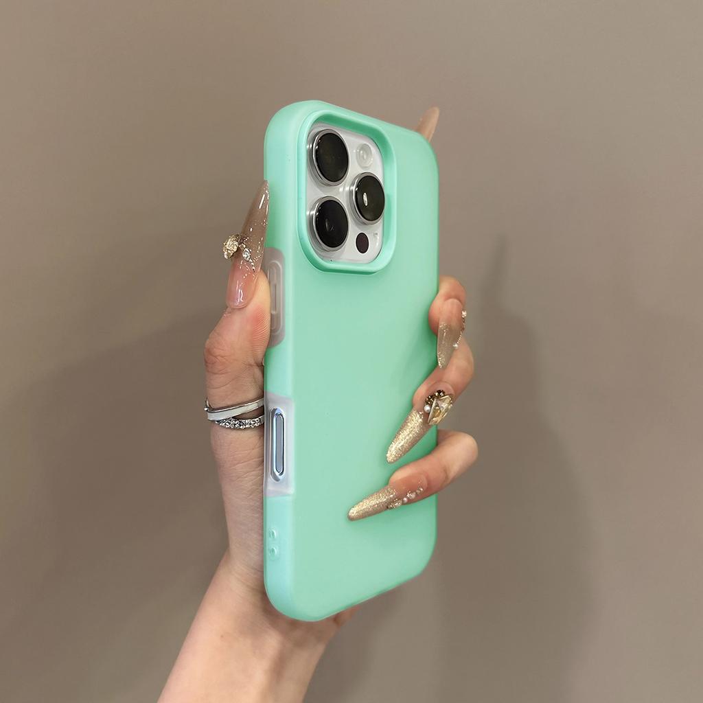 Luxury 2IN1 Candy Color Clear Matte Phone Case for 17 Air16 15 14 Plus 13 12 Pro Max 11 Shockproof Bumper Soft Skin Cover
