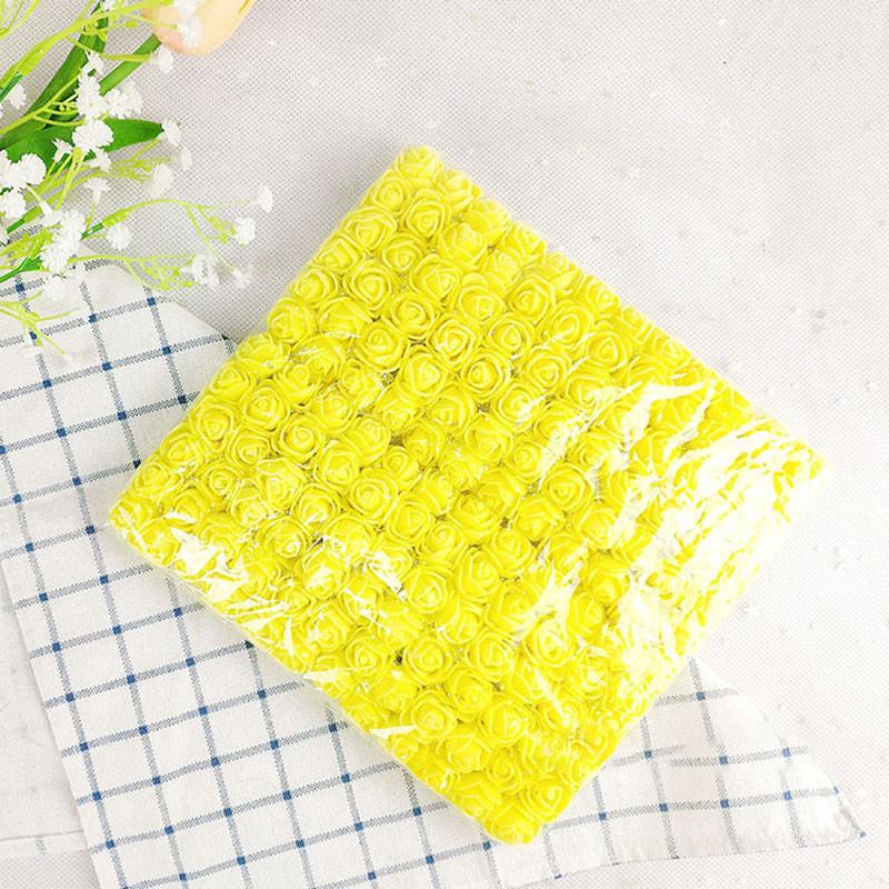 

Well Made 144pcs Mini Foam Roses With Stems Bright Colors Perfect For Home Wedding And Party Decorations Yellow