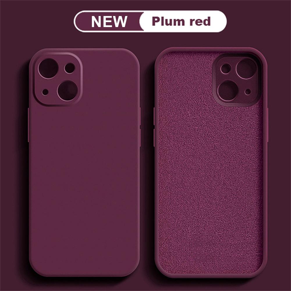 Švestkově červená Pro iPhone 16 Pro Pouzdro iPhone 11 12 13 14 15 Pro Max 12 Mini 7 8 X XS XR Kryt Coque Funda Silikonové Měkké TPU Zadní Kryt