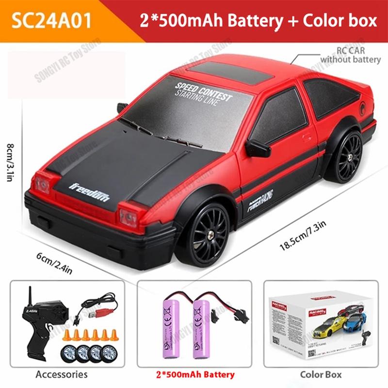1/24 RC Car 2.4G High Speed Drift 4WD Remote Control Car With Led Light Radio Controlled Racing Model Boy Toy Best Kids Gift