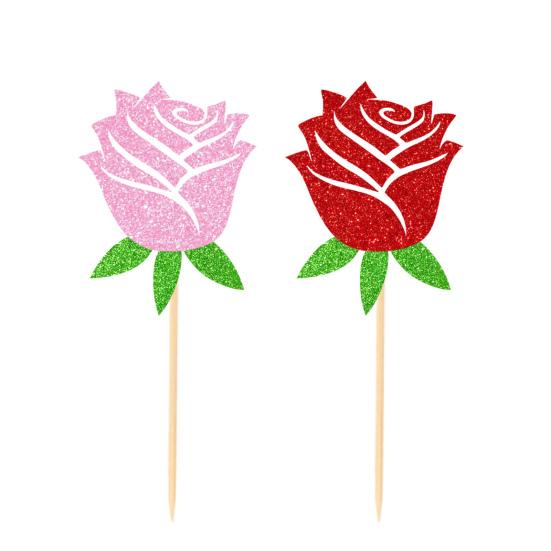 12 Teile/satz Kuchen Dekor Dekorative Textur Cupcake Holz Lebensmittelqualität Feine Topper für Dekoration