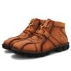 Handmade Leather Casual Shoes For Men Sneakers Men Flat Footwear Leather Boots Men Ankle Outdoor Walking Plus Size 38-48