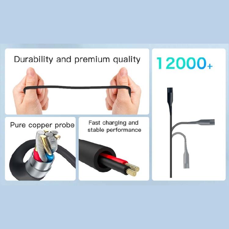 Pack of 2 Quick Charging USB Lines Suitable for Grooming Equipment PVC and Copper Conductors Flexible 1.2M Cord Length