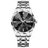 Men Watch Water Diamond Luxury Night Glow Double Calendar Quartz Movement 41mm Blue Gold Stainless Steel Fashion Business Watch