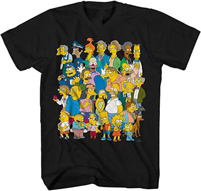 Die Simpsons Springfield Gruppe Montage Bart Schwarze Männer S-234XL T-Shirt E472