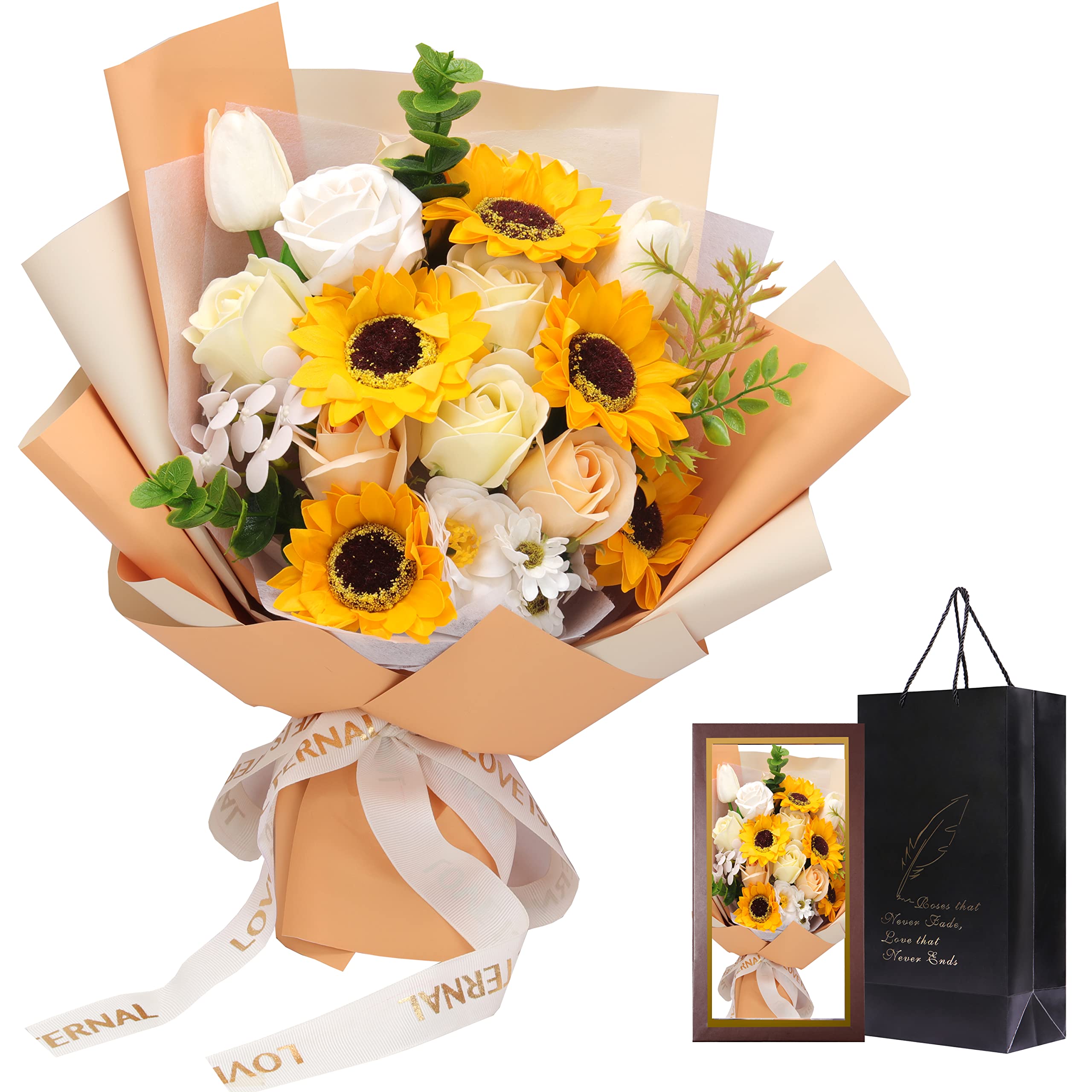 

Букет из мыльных цветов DcOaGt Подсолнух Подарок на День Рождения Ромашка Роза Тюльпан Мыльные цветы Искусственный букет Никогда не увядает Свадебный подарок Подарок на открытие