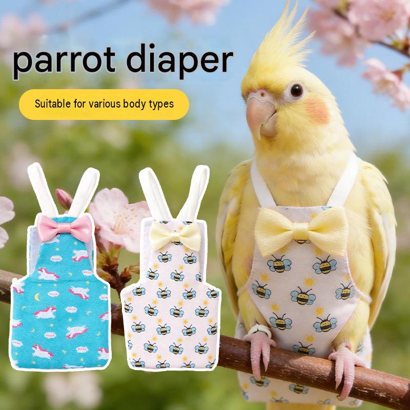 Bird Diaper Parrot Flight Suit Anti-Cold Belly Guard Parrot Diaper Pants for Outing Wear Adjustable
