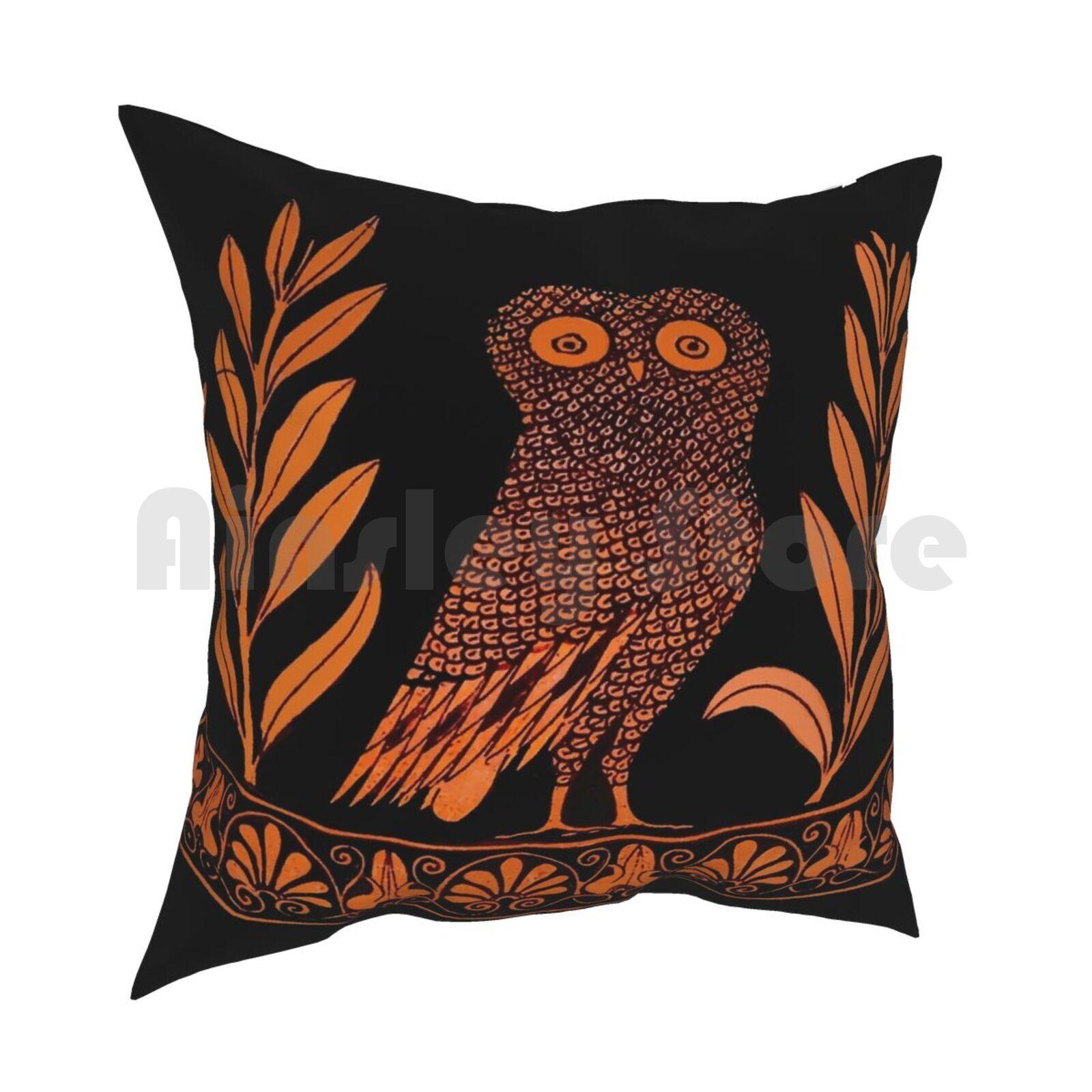 Attic RedFigure Kalpis Owl Athena Olive Pillow Case Printed Home Soft Throw Pillow Attic Red Figure Kalpis Owl Athena 30x30cm 12x12in