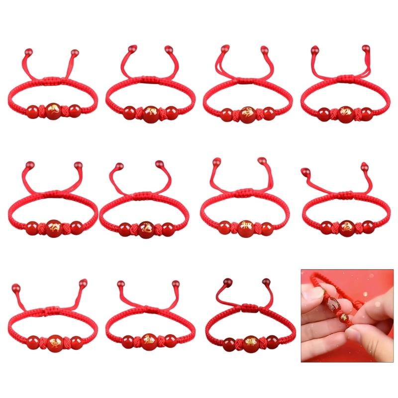 Chinese Snake Red String Bracelet Adjustable Charm Jewelry Luck Braided Rope Bracelet Suitable for Women and Men Present