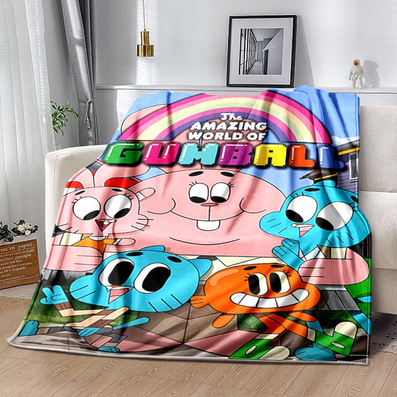 1pc Blanket The Amazing World of Gumball1 Print Design, Lightweight Blanket for Sofa, Bed- Soft &Warm, Gift for All Seasons Like Christmas, Halloween