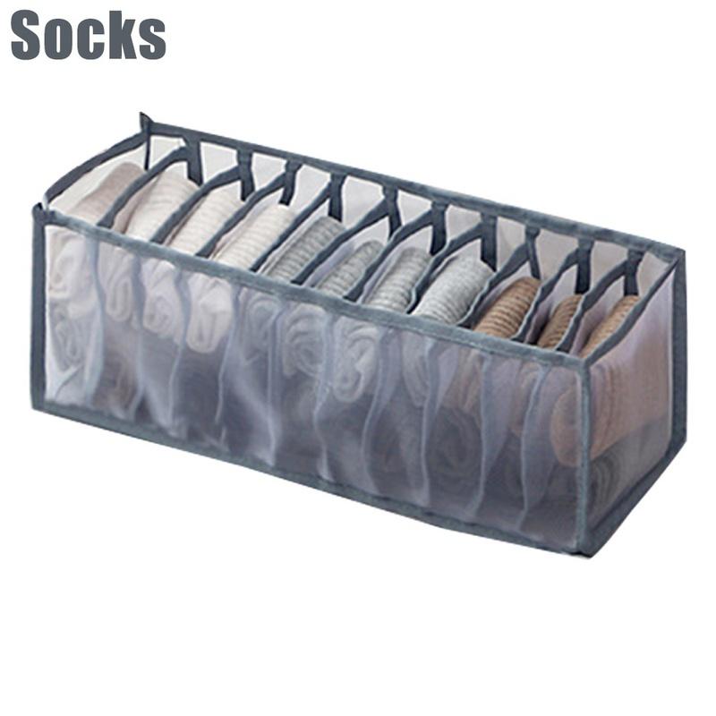 6/7/9/11 Grids Washable Jeans Compartment Storage Box Closet Clothes Drawer Mesh Separation Box Stacking Pants Storage Artifact