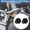 A ABSOPRO Motorcycle Mirror Hole Plug Left Hand M10x1.25 Black