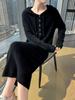Versatile Hooded Knitted Dress - Autumn/Winter 2025: Slimming, Loose, Long Dress Shirt.