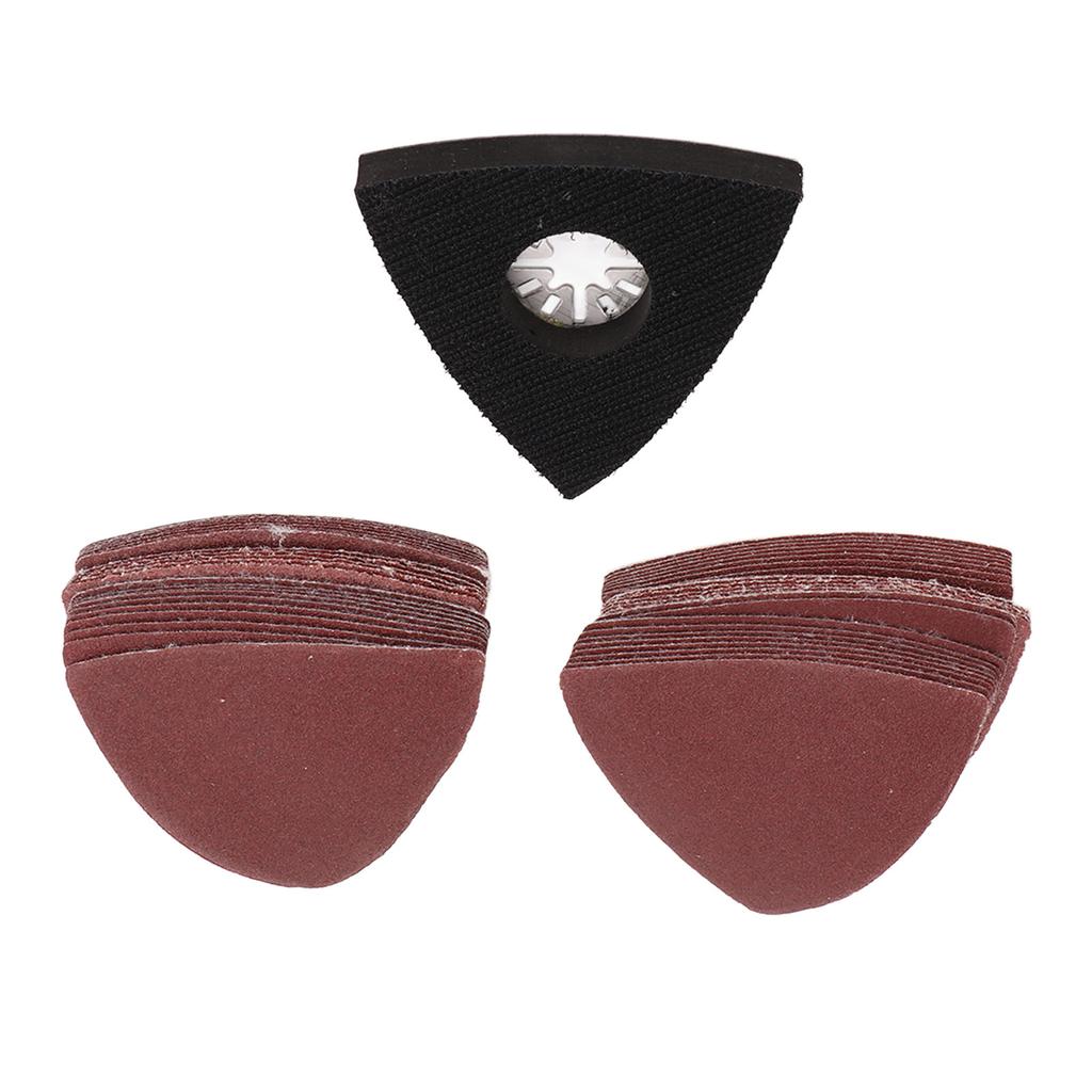 51pcs Multitool Sandpaper 80mm Triangular Sanding Pad 60 80 120 180 240 Grit Sanding Sheet Kit