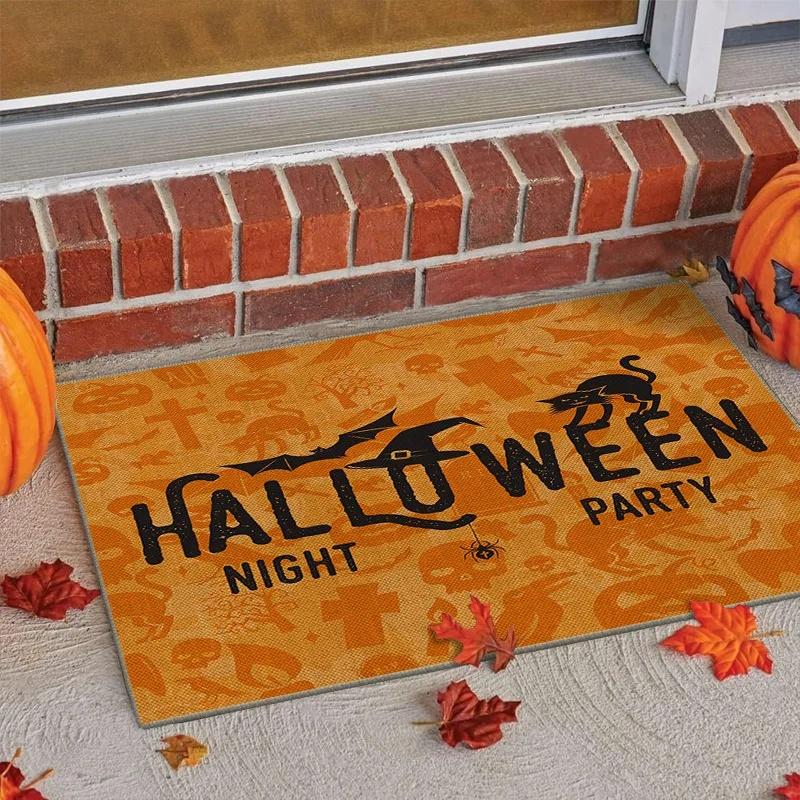 Halloween Autumn Pumpkin Carpets for Living Room Area Bedroom Floor Mat Non-Slip Washable Doormats Home Decoration Rugs
