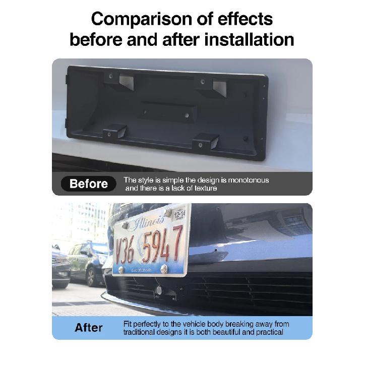 Fit For Tesla Model Y Juniper Model 3 Highland 2025 Diamond Free Front License Plate Holder Adhesive Free License Plate Holder