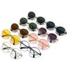 New round frame metal sunglasses women's fashion high sense anti-blue sunglasses round frame personality