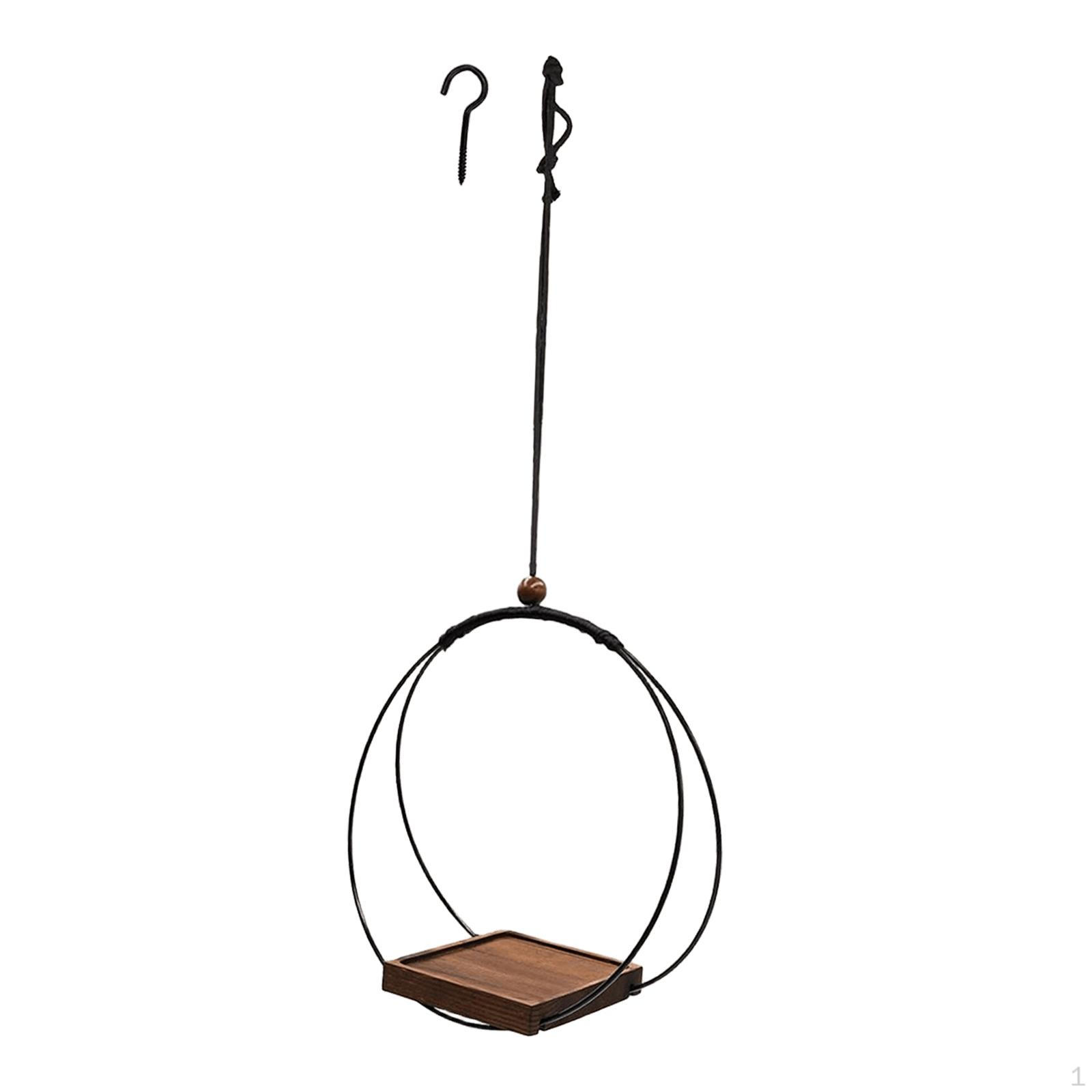 

Ceiling Plant Hanger with Wood Tray Modern Hanging Planter Holder Home Decor Wall for