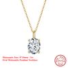 EFFIE QUEEN Elegant 1/2/3CT Moissanite Pendant Necklace 100% S925 Silver D VVS1 Diamond Shiny Neck Chain Wedding Party MON03