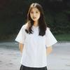 Women's Loose Short Sleeve White Stand Collar Shirt - Versatile Summer College Style JK Uniform Top