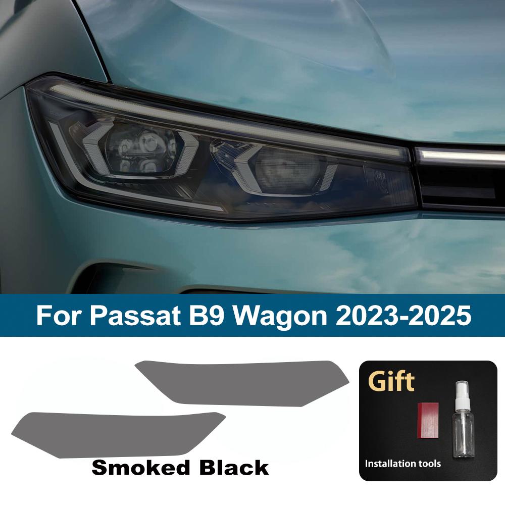 Pellicola Protettiva Fari Auto Nera Fumè Pretagliata Per Volkswagen Passat B8 B9 Station Wagon Antigraffio Pellicola Wrap Vinilica Auto Lucida