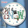 Vintage Let It Snow Metal Tin Sign Winter Snowflake Rustic Farmhouse Wall Art Decor