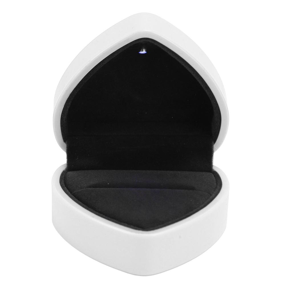 LED Heart Shaped Ring Box Light Luxury Elegant Innovative Engagement Ring Box for Proposal Wedding Birthday Valentine