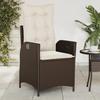 VidaXL Garden Recliner Chair with Cushions Brown Wicker 365258