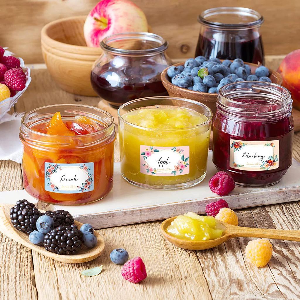 250 Stück florale handgeschriebene Aufkleber: DIY Namensschilder, Küchenetiketten & Lebensmittelaufbewahrungsmarkierungen