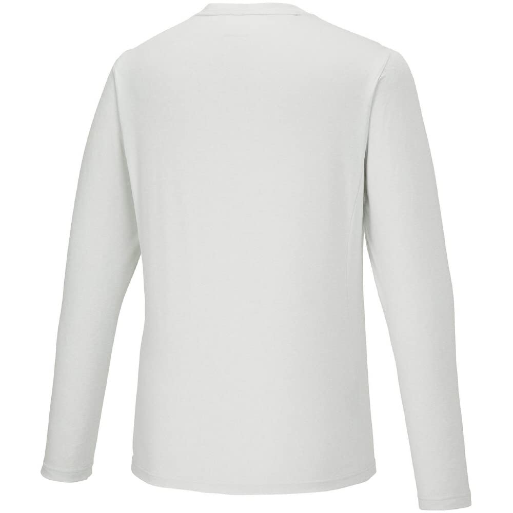 Mizuno Dry Long Sleeve Training and Heather Size 32MAA029 Men's T-Shirt, Moisture-Wicking Quick-Drying, White, XL,