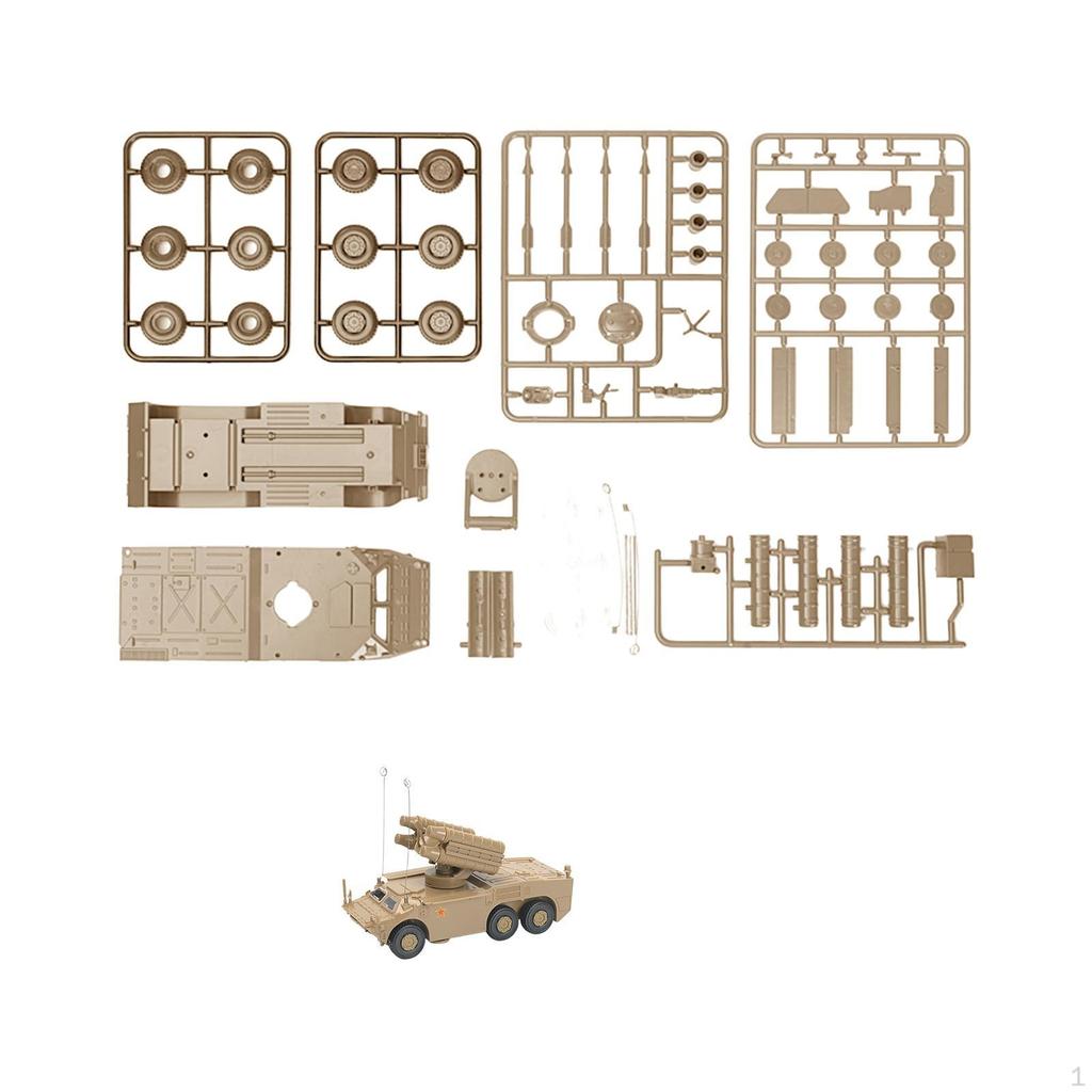 1/72 Armored Vehicle Building 4D Assemble Simulation Tabletop Decor Transport Truck Toy for