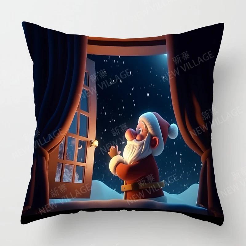 Dekoratives Kissen Wohnzimmer Deko Überwurf Kissenbezug 40*40 40X40Cm 60X60Cm 45X45Cm 50X50Cm Pflanze Winter Frohe Weihnachten