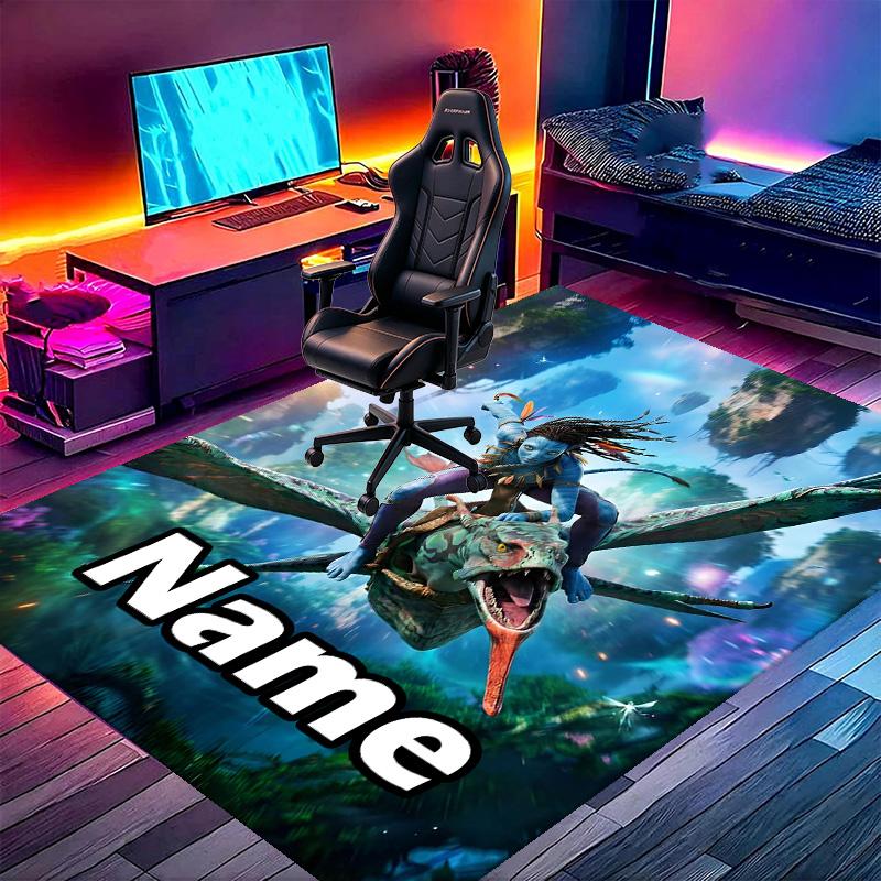 Custom Name Personalized Avatar Print Carpet, Versatile Home Decor Rug, for Playroom, Apartment, Balcony, Entryway, Hallway Gift