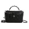 Trendy Women's Diamond Pattern Crossbody Bag - High-Quality Embroidery, Chain Shoulder Strap, Small Square Design