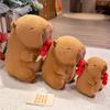 Scarf Wear Capybara Cartoon Plush Dolls Childrens Gifts Toys Home Decoration