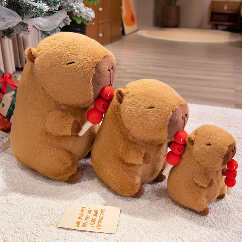 Scarf Wear Capybara Cartoon Plush Dolls Childrens Gifts Toys Home Decoration