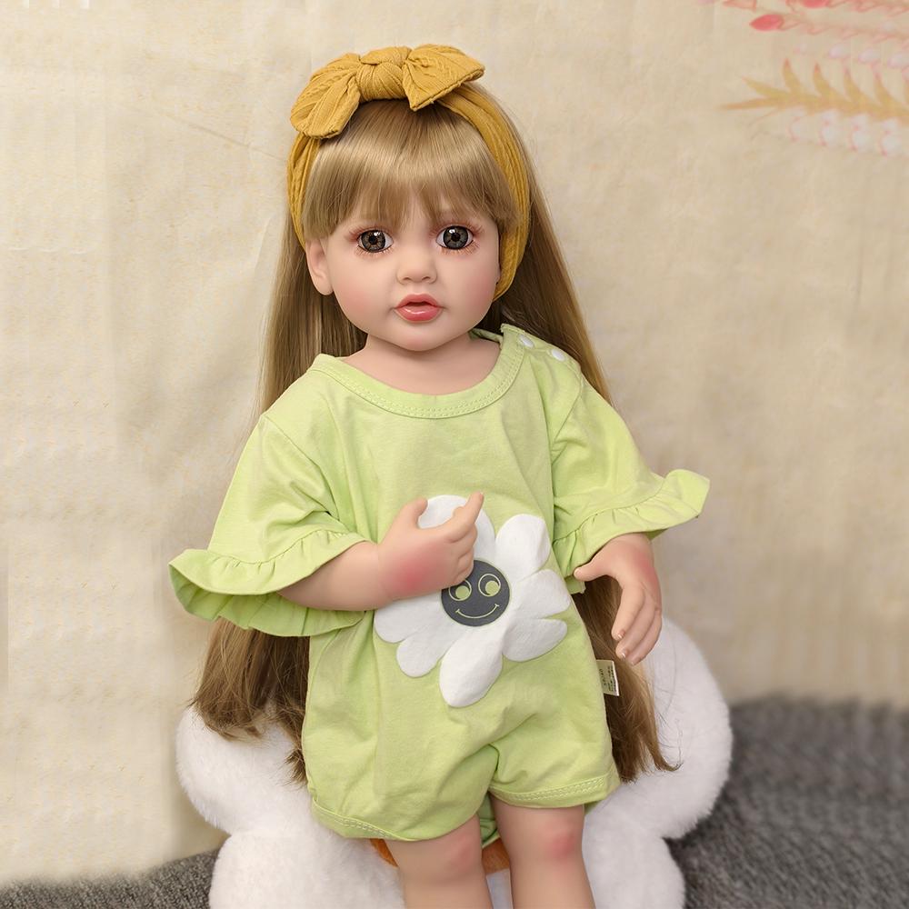 

Кукла-реборн, раскрашенная новорожденная кукла, мягкая на ощупь, игрушка для ребенка, подарок, кукла-реборн, игрушка для девочки 55cm