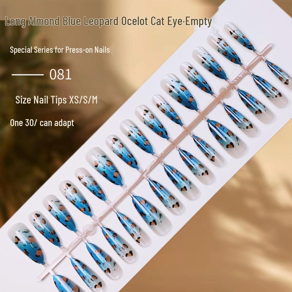 

Холодная красота Градиентный синий Леопардовый принт Кошачий глаз Накладные ногти