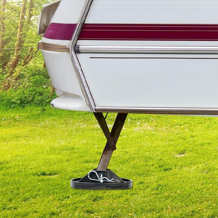 4Pack Motorhome Leg Stabiliser Pads with Pins for Uneven Terrain Heavy Duty Enhanced Stability Secure Ground Placement