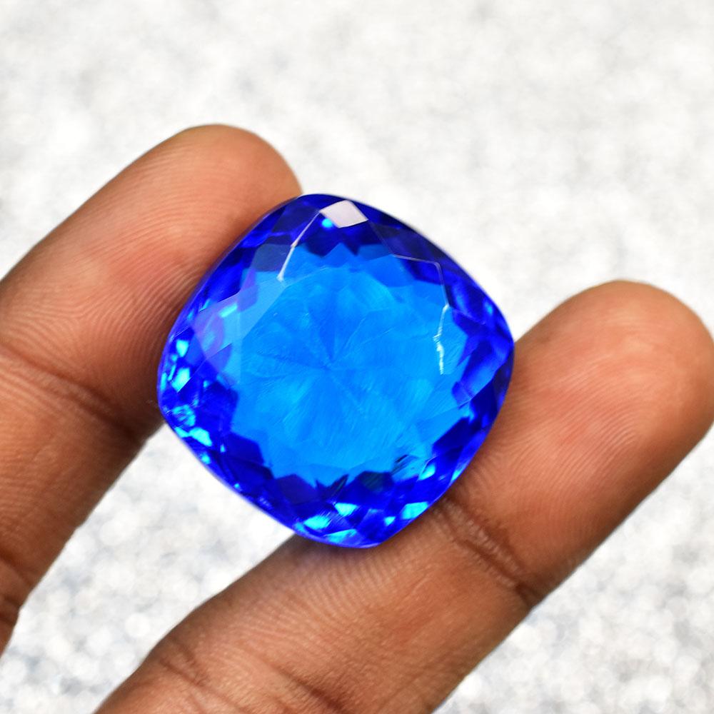 Natural Blue Sapphire Loose Gemstone Flawless 23x23mm Square Cushion Cut September Birthstone Gift
