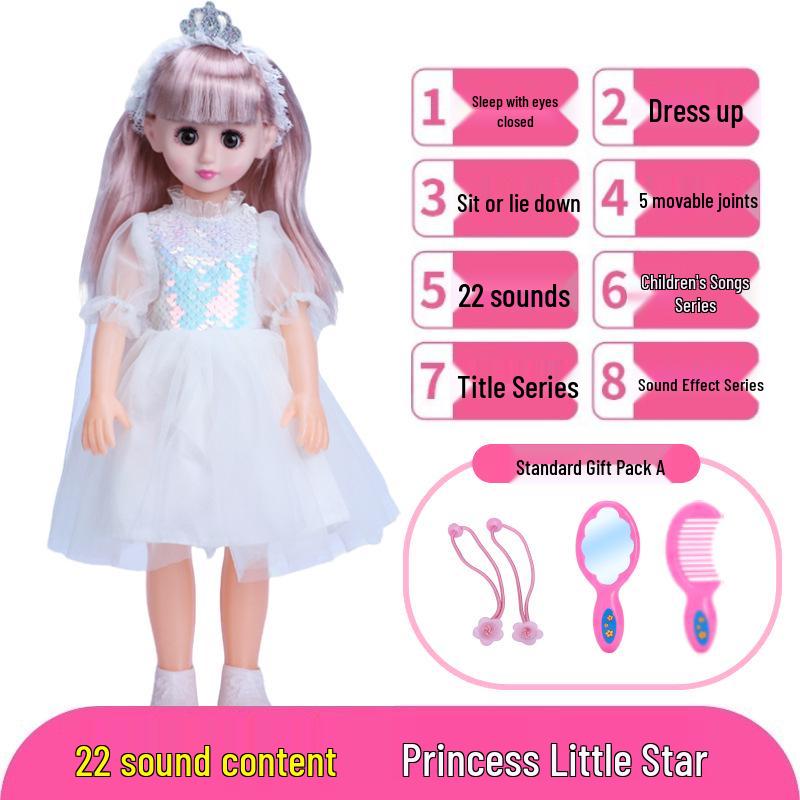 Conjunto de Boneca Inteligente Interativa com Roupas Trocáveis - Brinquedo de Princesa para Meninas, Presente de Aniversário Perfeito