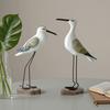 2pcs Wooden Seagull Statues – Nautical Coastal Bird Figurines for Beach Home Decor