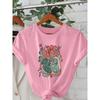 Women'S Casual Crew Neck T-Shirt with Pulmonary System Design - Short Sleeve, Machine Washable, Summer Fashion Top with Illustration,