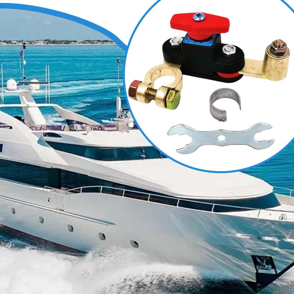 Car Battery Disconnect 12-48V Cut Off Knob Auto Battery Disconnector for Marine Boat Home Electrician Engineering Inspection