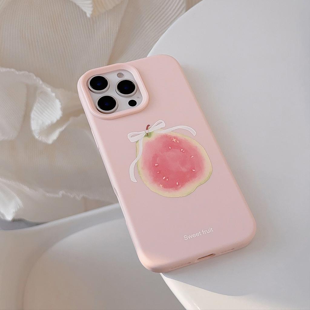 Fruta de Guayaba Rosa Adecuada para Funda de Teléfono Móvil Apple 16promax Iphone17 Dulce Nicho 14 Silicona 13 Carcasa Blanda