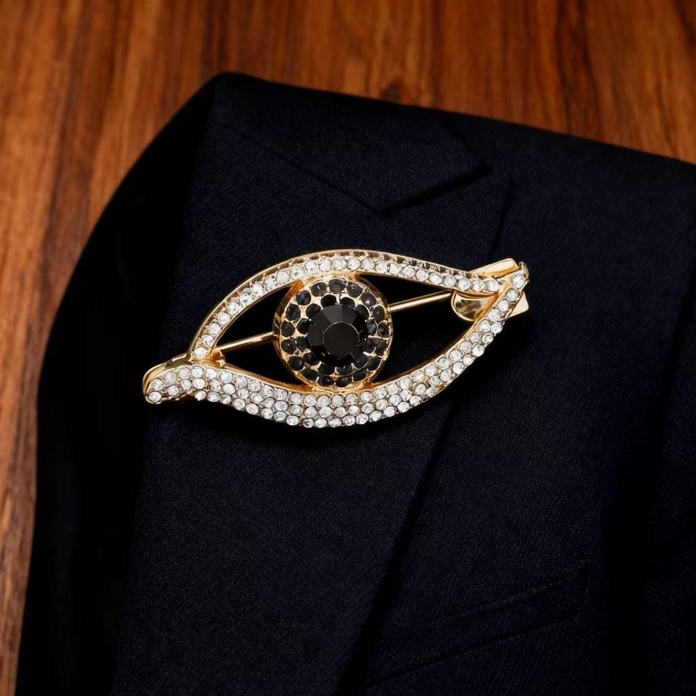 Hollow Out Rhinestone Eye Brooches Decoration Banquet Clothes Pin Devil Eye Brooch Pin Party