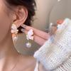 Elegant Pearl Butterfly Stud Earrings for Women - High-End Rhinestone Dangle Design
